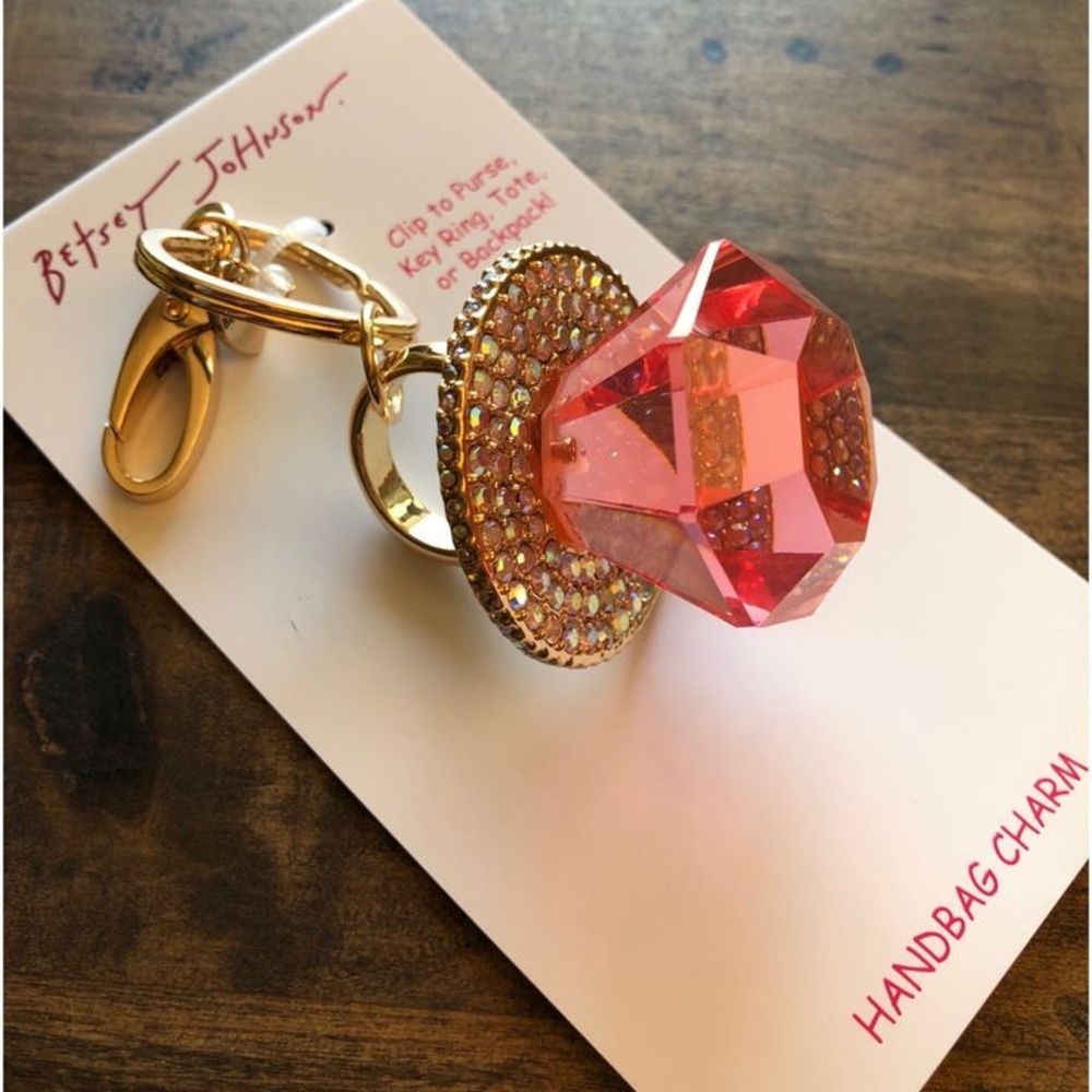 Betsey Johnson Pink Ring Pop Keychain Handbag Charm - Picture 4 of 6